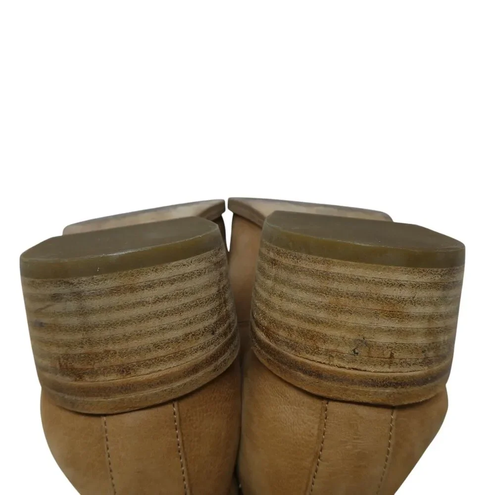 Eileen Fisher Brown Leather Pull‎ On Ankle Boots Booties